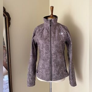 North Face Women’s Millerton Soft-shell Jacket -Brown/Taupe Abstract Herringbone